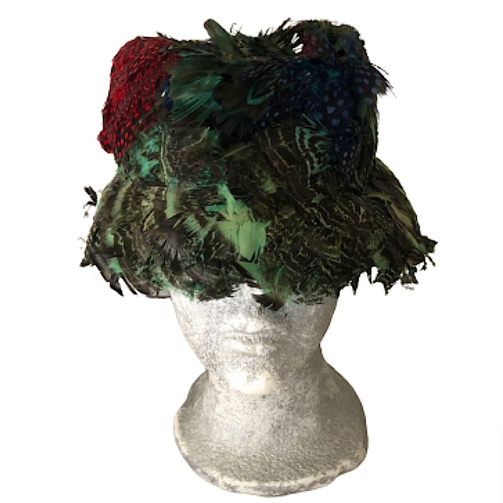 VTG Feathered Hat Amazing condition 50s/60s - Picture 1 of 10